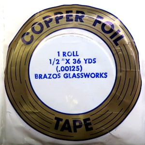 Copper Foil 1/2 Inch Foil by Edco for Stained Glass, 36 yards and .00125 thickness, Made in USA