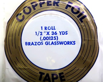 Copper Foil 1/2 Inch Foil by Edco for Stained Glass, 36 yards and .00125 thickness, Made in USA