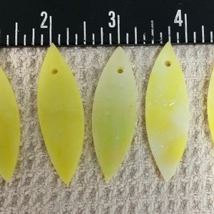 Lemon Pearl (1 hole) Glass Petals for Windchimes, set of 6 drilled Petals with 1 hole