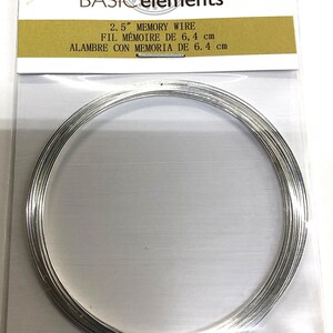 Memory Wire Silver Plated for Bracelets, 2.5" diameter Wire 12 Loop Package, by BeadSmith