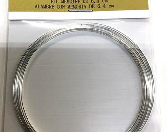 Memory Wire Silver Plated for Bracelets, 2.5" diameter Wire 12 Loop Package, by BeadSmith