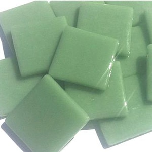 Meadow Green Ottoman (Pate de Verre) Glass Mosaic Tiles, 1" (25mm) Square 20 TILES image 1