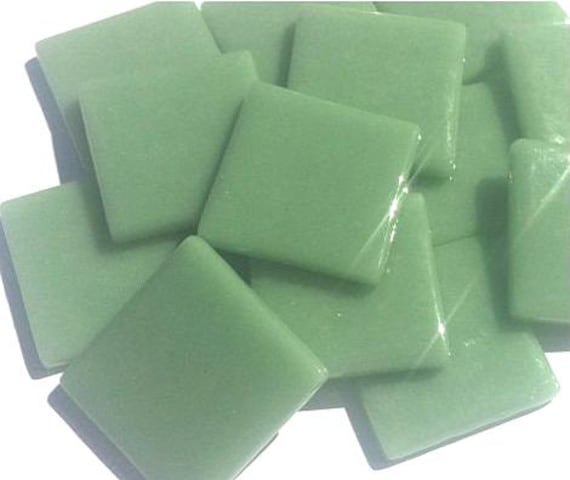 Meadow Green Ottoman (Pate de Verre) Glass Mosaic Tiles, 1" (25mm) Square 20 TILES