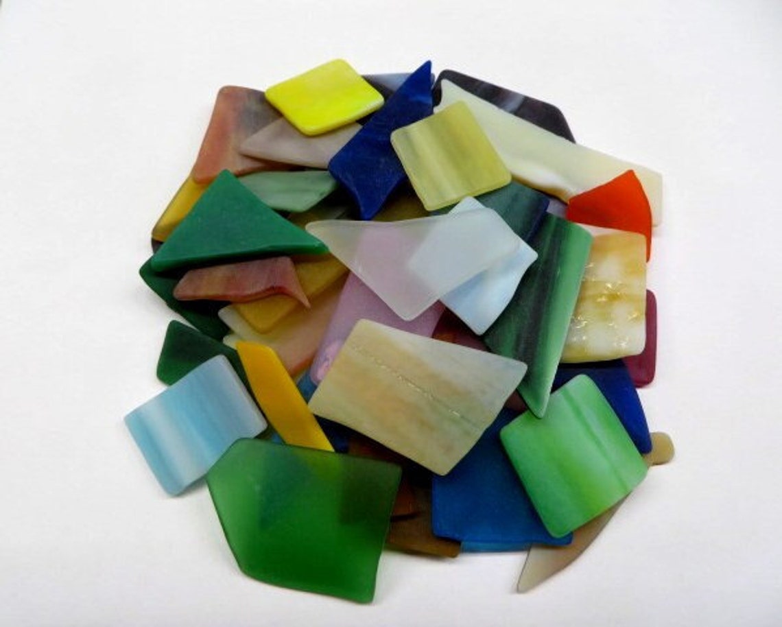 Tumbled Glass sea Glass for Mosaics 8 Oz Assorted Etsy