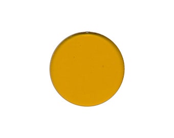 Circle 1" Translucent Medium Amber COE 96 Fusible Glass Circle