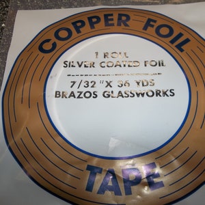 Copper Foil Silver Back by Edco, 7/32&quot; Wide, 36 Yard Roll for Stained Glass, Made in USA
