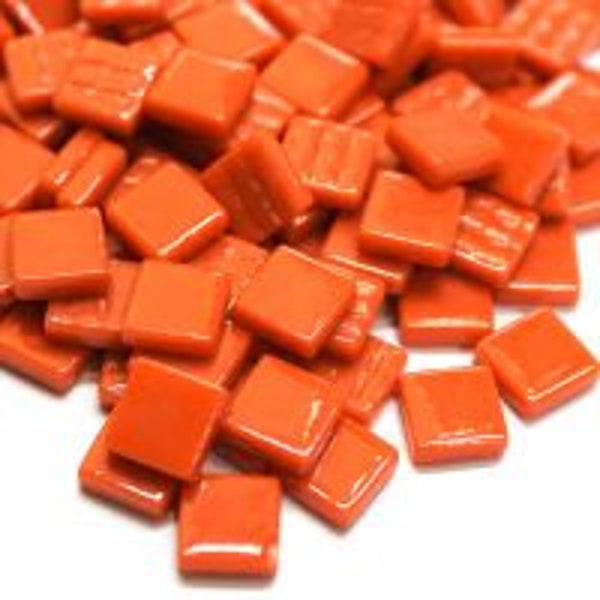 Chili Pepper Red Glass Ottoman (pate de Verre) glass Mosaic tile; 1/2" (12 mm) Square, Available in 3-1/2 & 7 oz. Packages