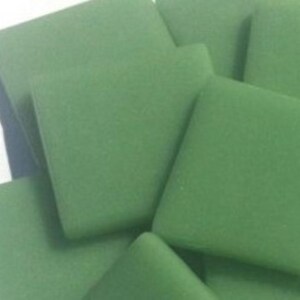 Meadow Green Ottoman (Pate de Verre) Glass Mosaic Tiles, 1" (25mm) Square 20 TILES image 2