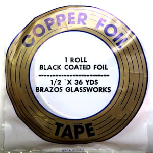 Copper Foil, Black Back by EDCO 1/2&quot; x 36 Yard Roll, Made in USA