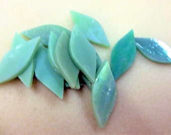 Pistachio Ice Iridized LARGE Glass Petals for Stained Glass or Mosaics - 24 tiles