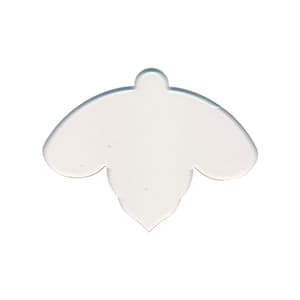 May include: White ceramic butterfly-shaped ornament with a smooth, slightly textured surface.