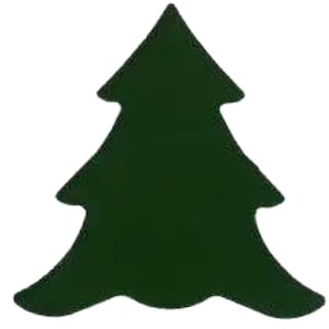 Christmas Tree COE 96 Fusible Glass, Transparent Dark Green Glass, 3&quot; x 3&quot;, 1 piece
