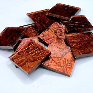 Red Copper   (VG 780) Van Gogh Glass 1&quot; Square Tiles for Mosaics, Available in Quantities of 20 or 40 Tiles
