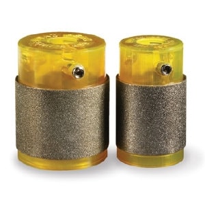 May include: Two yellow and gray diamond sharpening tools with a clear plastic top and a small metal nozzle.