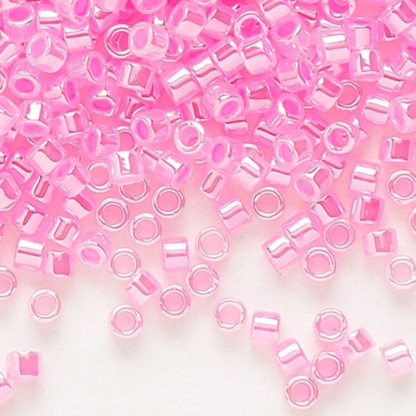 DB0246 Color Lined Dark Cotton Candy Pink Luster Opal Miyuki Delica Beads #11, 5 grams (LR)