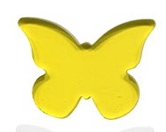 Yellow Butterfly COE 96 Fusible Translucent Glass, Size 1 3/4" x 1 1/4", 1 piece