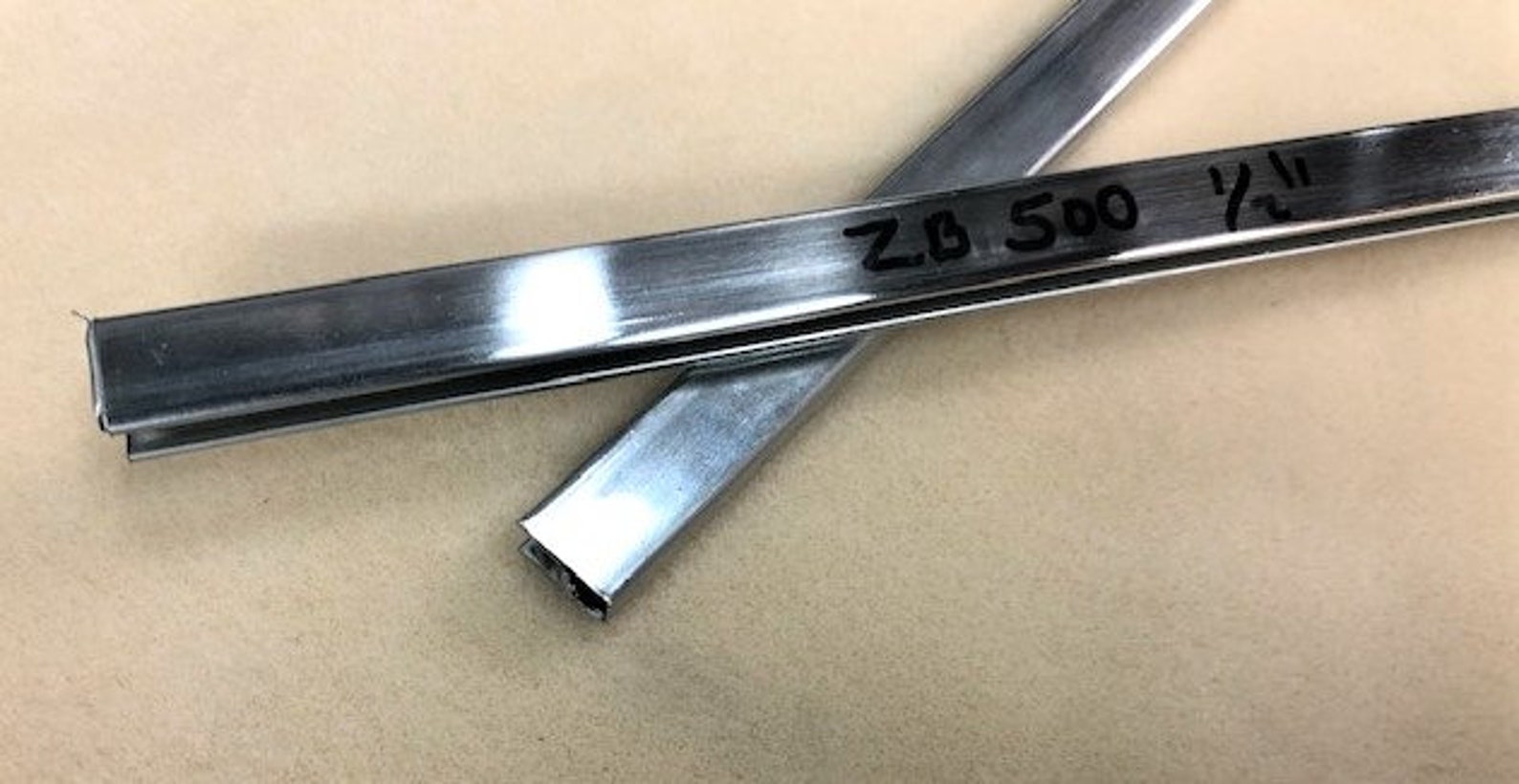 Zinc Channel for Stained Glass, Cascade ZB 500, 1/2 Face, Zinc in 24