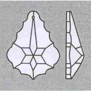 Beveled Glass Leaf 65 mm (2.48 inches), 1 hole drilled, Clear
