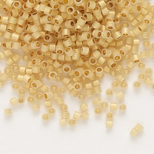 DB0230 Gold lined Opal Miyuki Delica Beads #11, (DB 230) 7 grams (LR)
