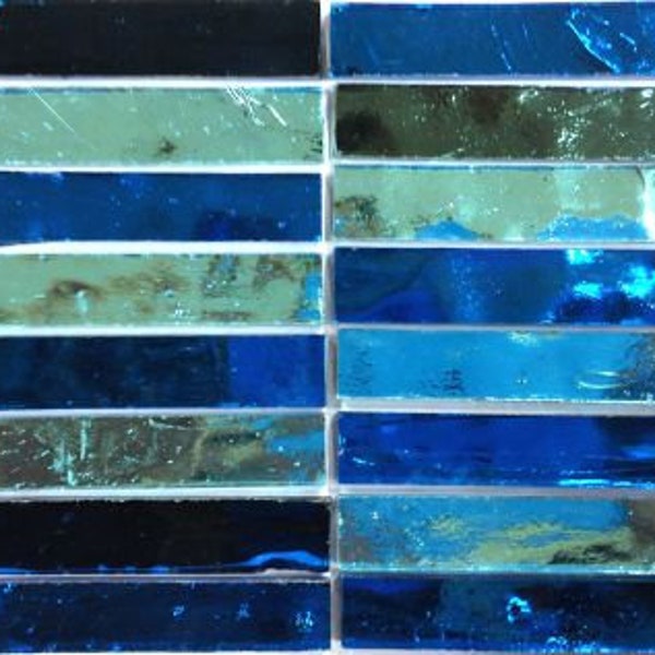 Turquoise Desert Glass Mirror Slivers for Mosaics or Stained Glass, Available in Quantities of 24 Slivers