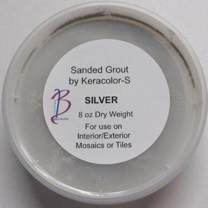 SILVER Sanded Grout by Keracolor-S for Tiles and Mosaics, 8 oz