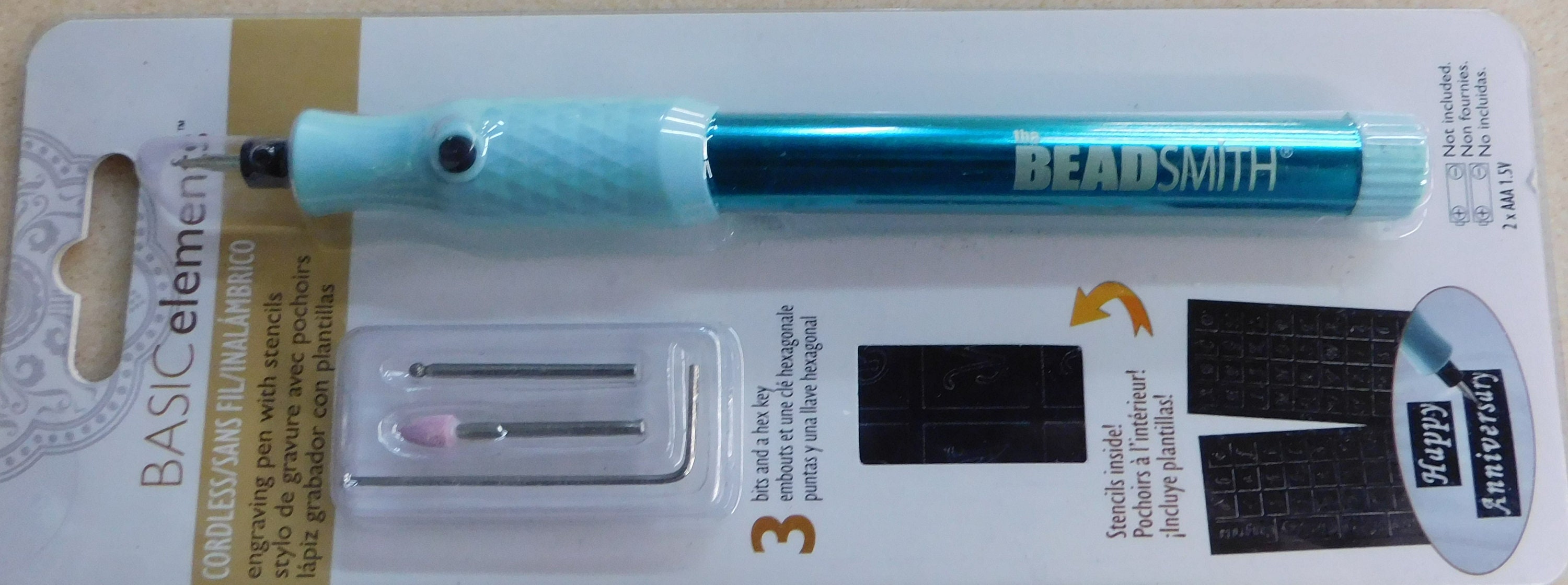 Engraver, Beadsmith Cordless Engraving Pen With Stencils Battery