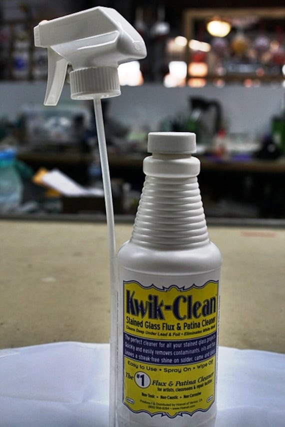 Kwik Clean Flux and Patina Cleaner for Stained Glass 16 Fl Oz