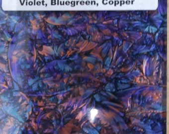 Violet Bluegreen Copper Van Gogh Glass (VG 568) for Mosaics; Multiple Sizes