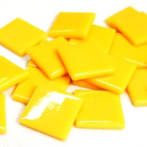 Goldenrod Yellow Ottoman (Pate de Verre) Glass Mosaic Tiles; 1" (25mm) 4mm Thick