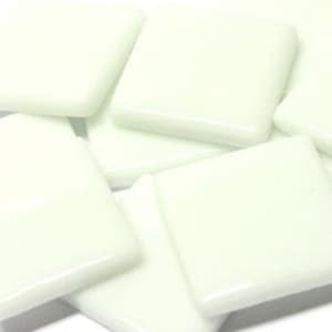 White Opal Ottoman (Pate de Verre)  Glass Mosaic Tiles; 1&quot; (25mm) Square, Available in Quantities of 20 or 40 Tiles
