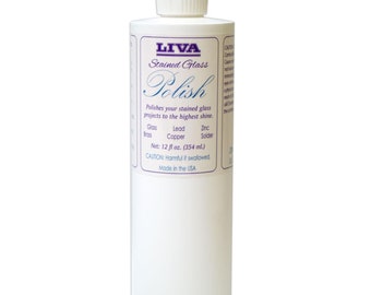 Glass Polish and Finishing Compound, by  Liva, 12 fl. oz. bottle, Made in the USA
