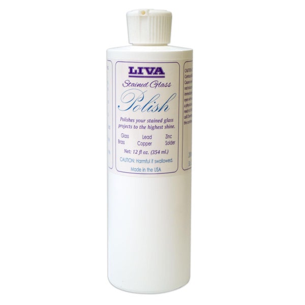 Glass Polish and Finishing Compound, by  Liva, 12 fl. oz. bottle, Made in the USA
