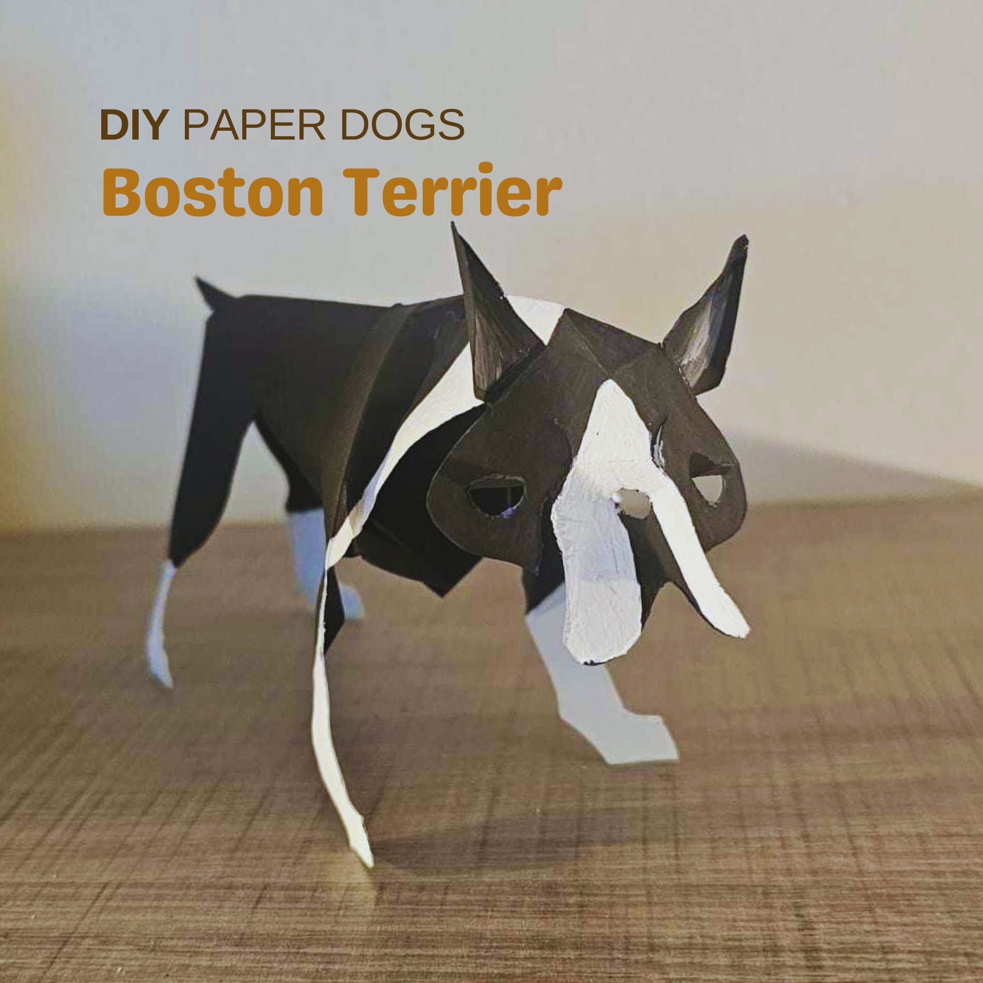 39 Bark-Tastic Dog Crafts: Creative Dog Craft Ideas for Kids 31 DIY Boston Terrier Paper Craft Dog, Digital Download Foldable Dog…