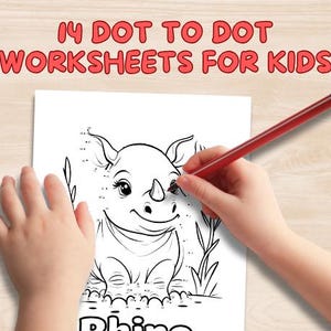 Dot to dot printable for kids Cute animals Connect the dots worksheets games learning bundle fun activities for kids