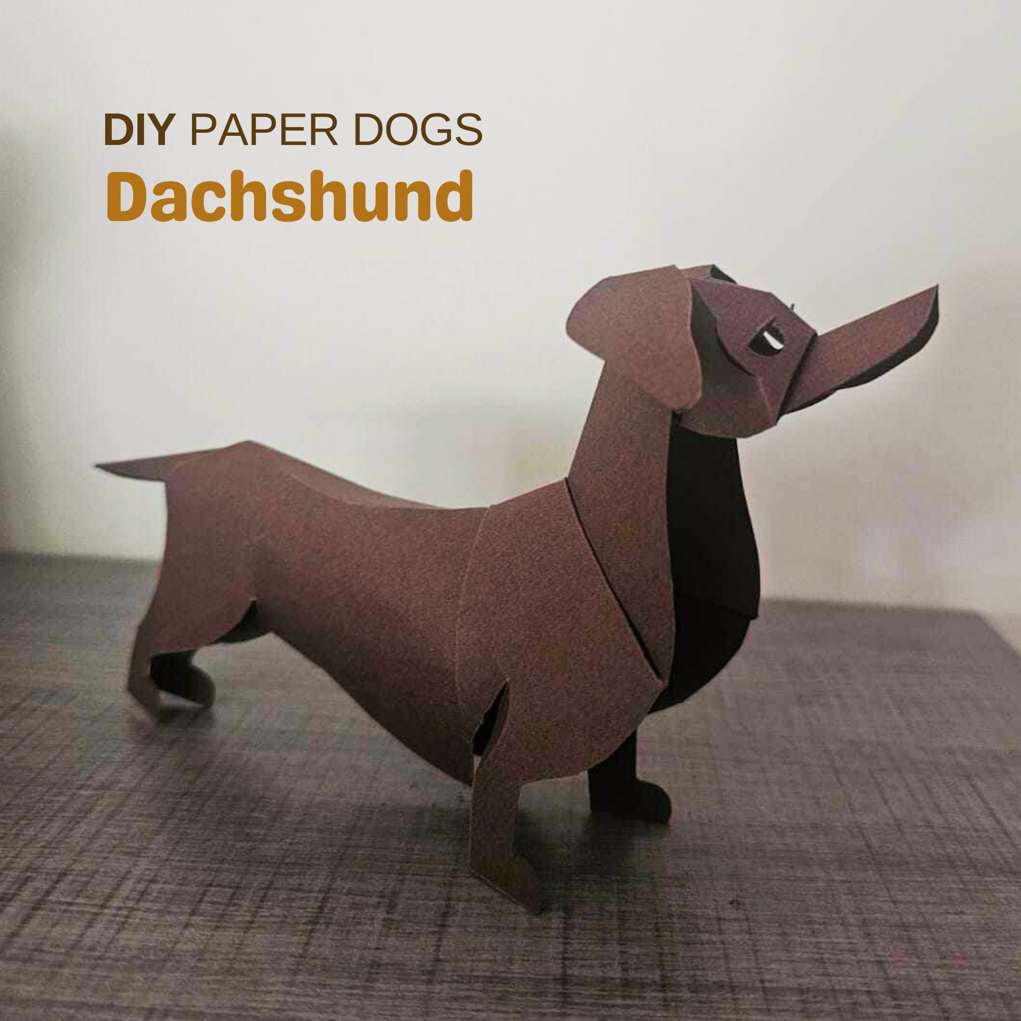 Papercraft Printable Dachshund Dog Template, Sausage Dog Papercraft ...