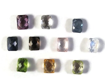 One NON DRILLED Gemstone, You Pick The Stone, Rectangle Stones for Making Jewelry & Setting, 8x6mm Rectangle Gemstone (Luxe-Nd3)