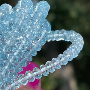 Blue Topaz Beads, 4mm to 6mm, Topaz Faceted Beads, Topaz Rondelle Beads, Light Blue Topaz, AAA Gemstone Beads, 5mm Gemstone Beads, TOP3