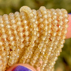 Natural Zircon Beads, Yellow Zircon, 2.5mm Rondelles, Zircon Rondelles, Yellow Gems for Making Jewelry, Golden Zircon, R-ZI1