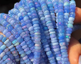Lavender Opal Rondelle Beads, 4mm to 5mm, Lilac Opal Beads, 4mm Opal Beads, 5mm Opal Beads, Blue Ethiopian Opal, Ethiopian Opal Beads, R-70