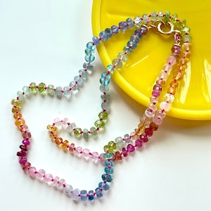 Rainbow 8mm Smooth Gemstone Rondelles With 1mm Hole for Size 8 Griffin  Silk, Colorful Gemstone Beads, Rainbow Gemstone Beads 
