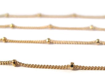 Gold Satellite Chain, 14/20 Gold Filled Satellite Chain, By The Foot, Jewelry Supplies, Everyday Necklace (11082f)