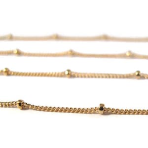 Gold Satellite Chain, 14/20 Gold Filled Satellite Chain, By The Foot, Jewelry Supplies, Everyday Necklace (11082f)