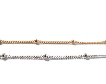 Satellite Chain, 14/20 Gold Filled or .925 Sterling Silver Beaded Chain, By The Foot, Jewelry Supplies, Everyday Necklace (11082f/s)