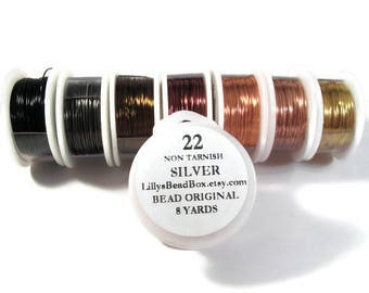 22 Gauge Wire for Making Jewelry, Non Tarnish Wire, Wire Wrapping Supplies, Round Wire, You Pick the Color!