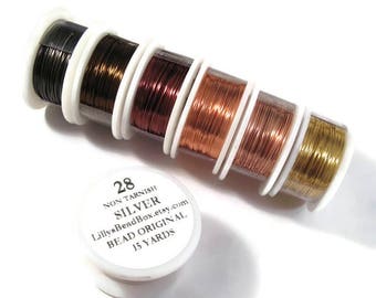 28 Gauge Wire for Making Jewelry, Round Non-Tarnish Wire, Wire Wrapping Supplies, Thin Craft Wire, You Pick the Color!