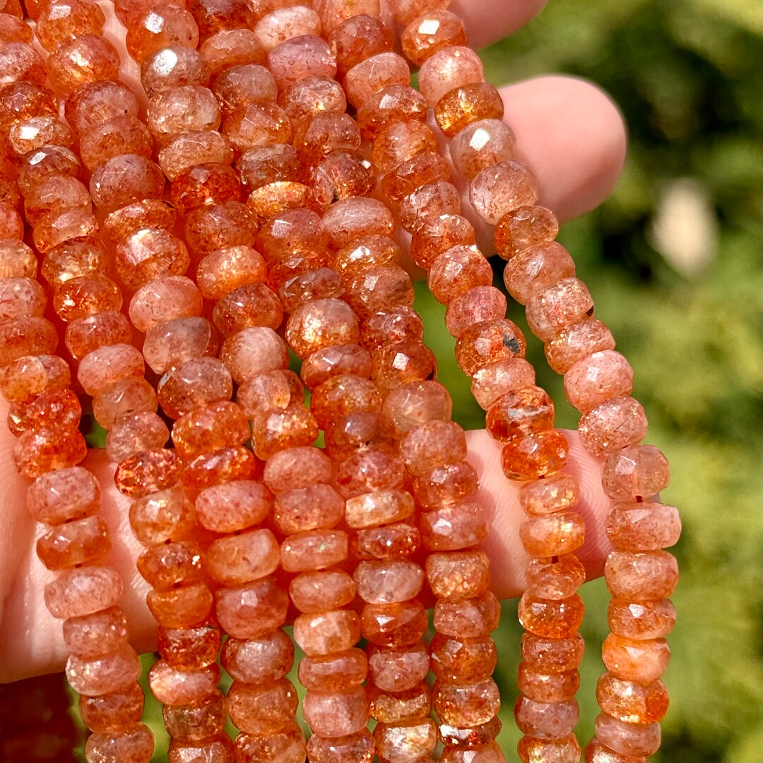 Bracciale Uomo/Donna In Pietre Naturali Di Sunstone Rondelle Facettate 6mm – Cordone Regolabile Per Meditazione, Yoga E Benessere, Multicolore