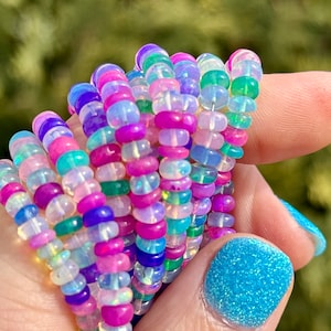 Multi Color Ethiopian Opal Beads, 4mm 5mm Opal Rondelles, Rainbow Opal Beads, Pink Opal Beads, Blue Opal Rondelles, Multi Opal Beads, EO21 image 1
