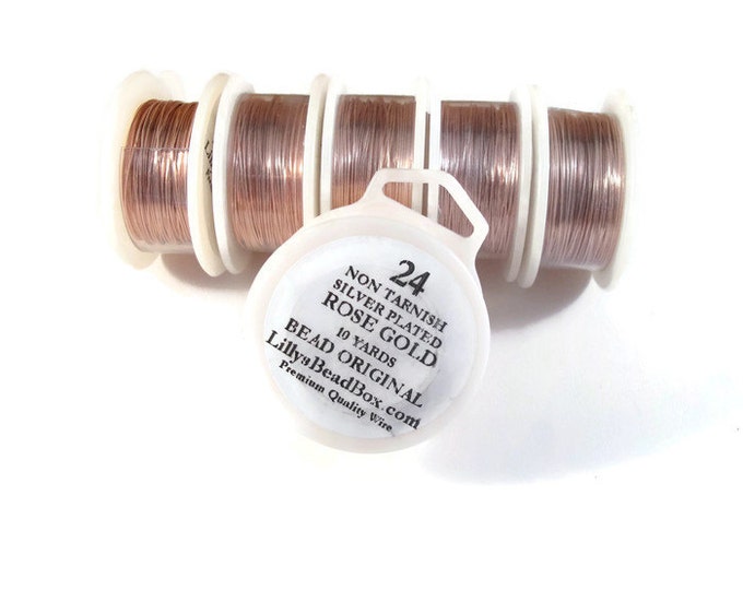 Rose Gold Plated Wire 24 Gauge Wire Round Half Hard Wire Etsy