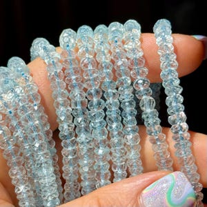 Blue Topaz Beads, 5mm to 5.5mm, Blue Topaz Rondelles, Topaz Rondelle Bead, Blue Gemstone Beads, 5mm Gemstone Rondelle Beads, R-TOP9