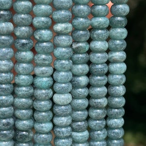 Dark Blue Tourmaline Colored 8mm Gemstone Rondelles, Grandidierite Simulant Smooth Beads with 1mm Hole for Making Knotted Jewelry, BL8 image 5